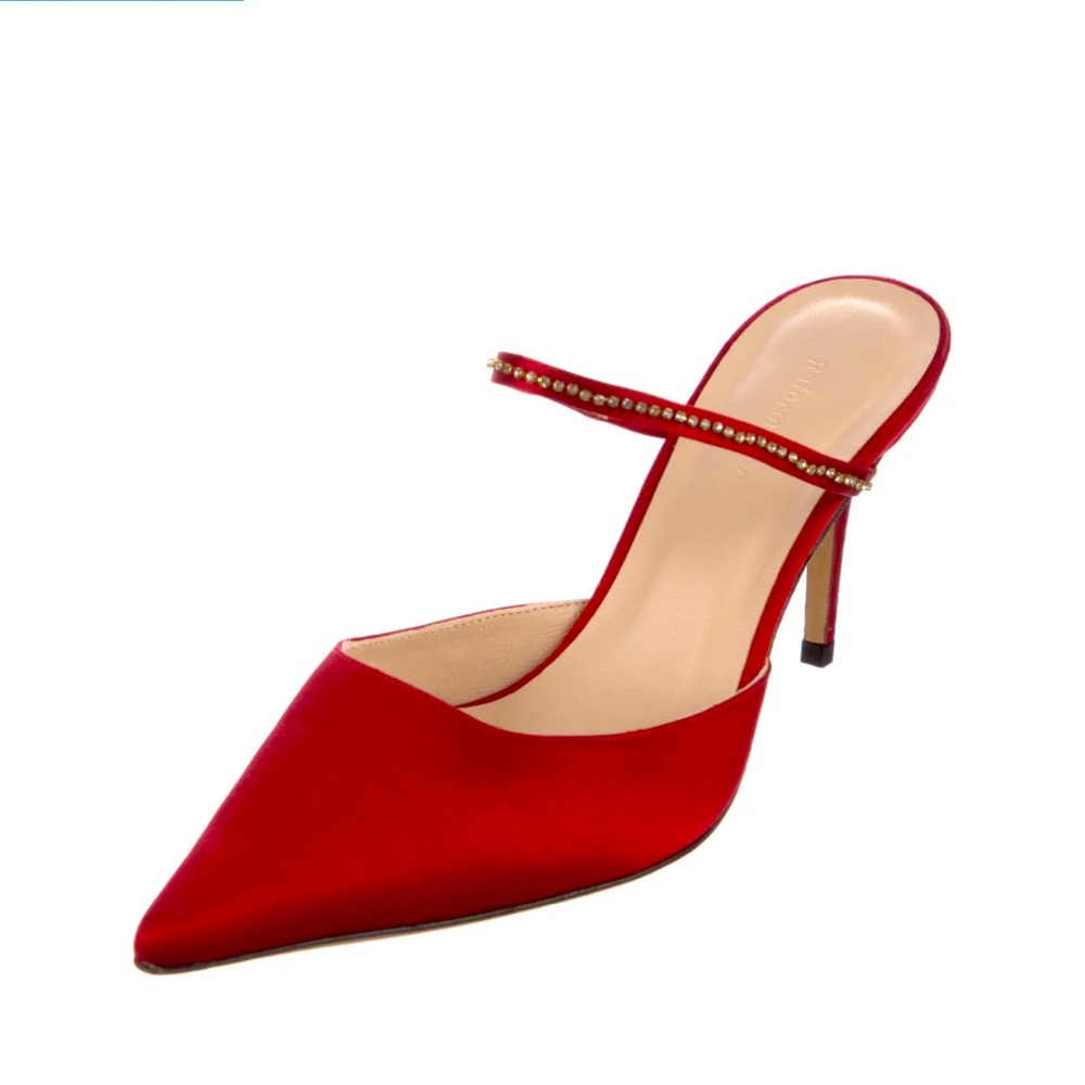 New no box Satin Crystal Embellishments Mules size 9